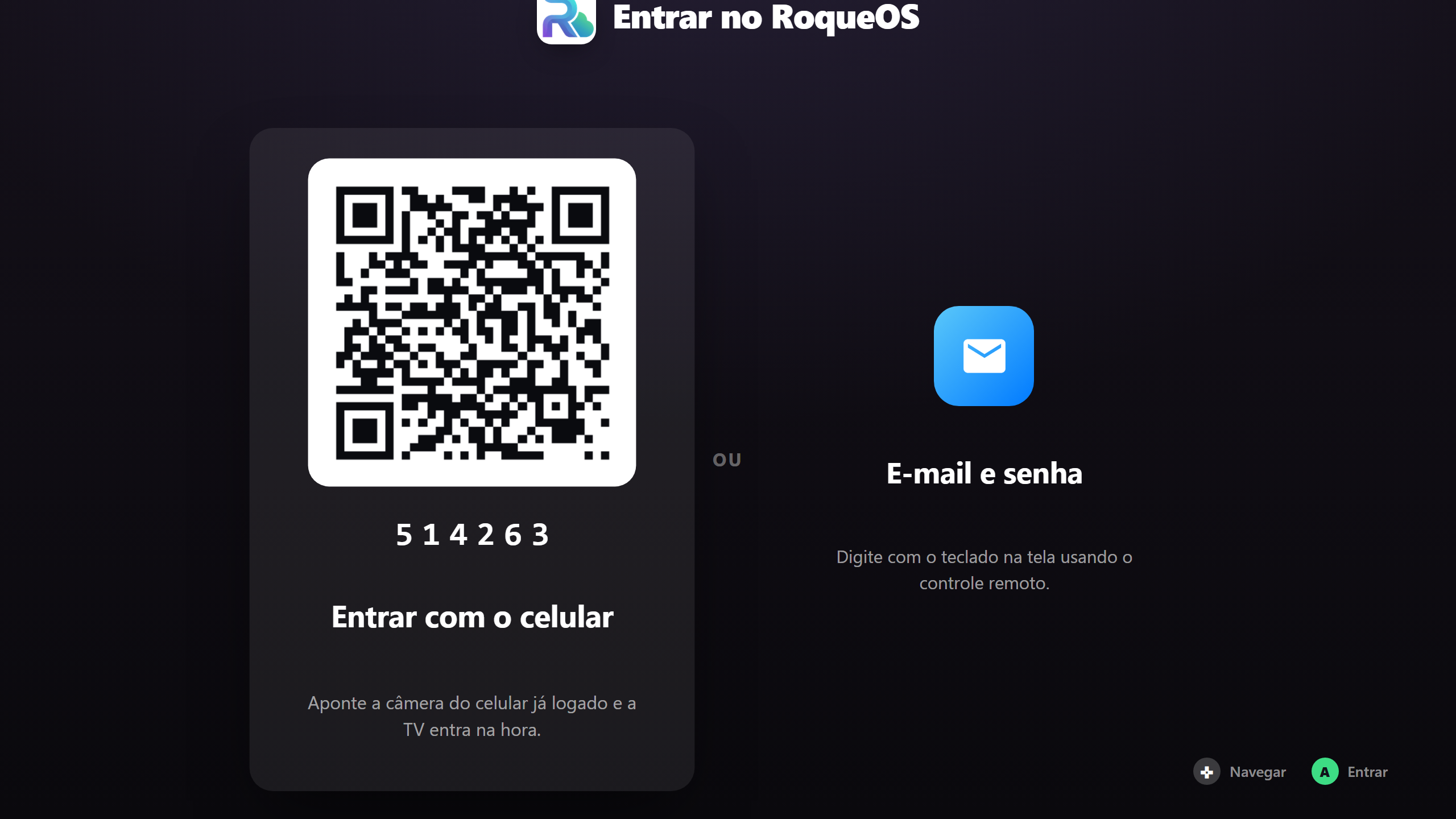 Entrar com o celular via QR Code