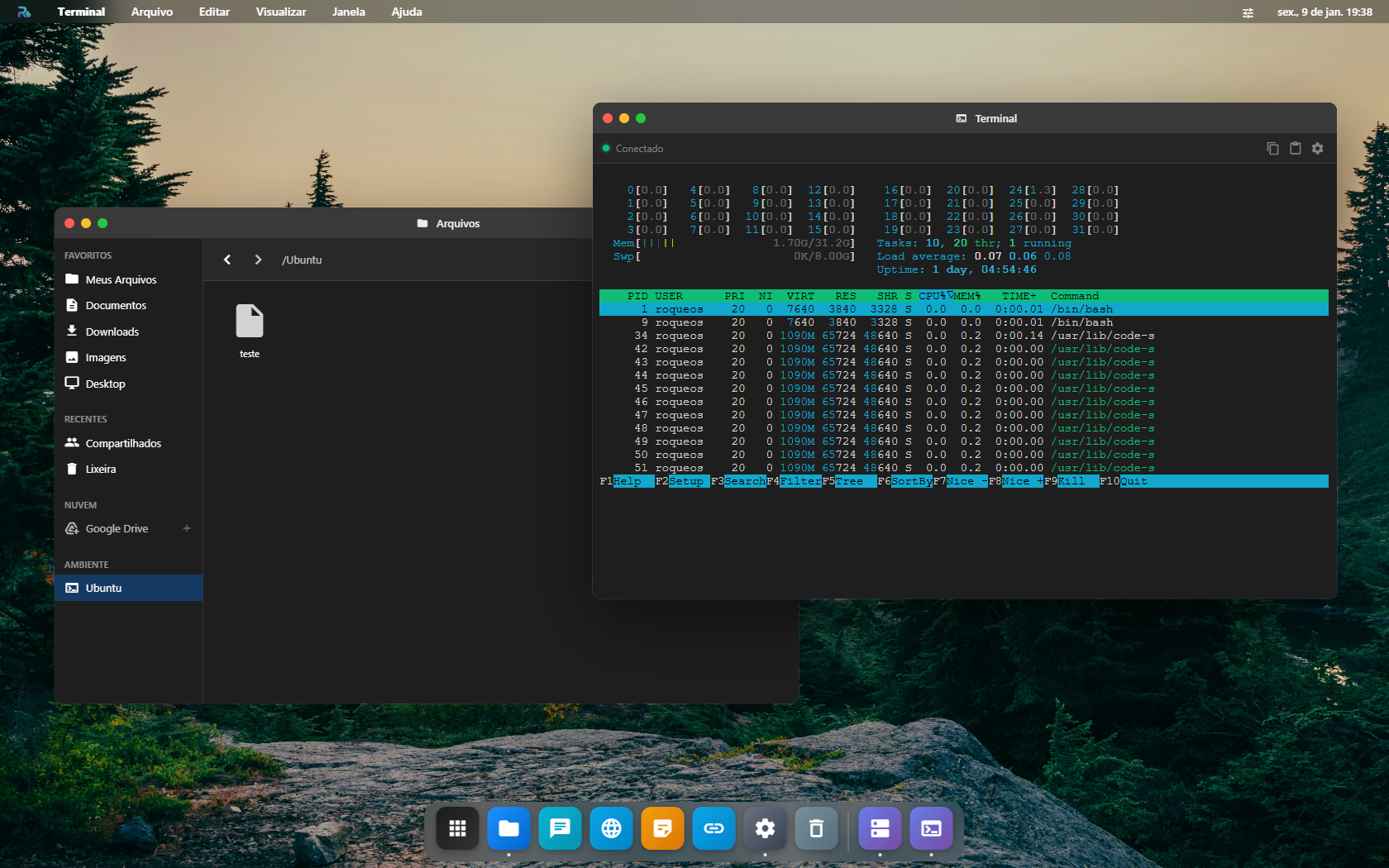 Finder e Terminal compartilhando o filesystem